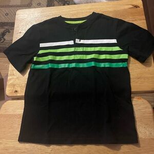 365 Kids GARANIMALS  Boys Size 4 Neon Green & Black Striped T-Shirt